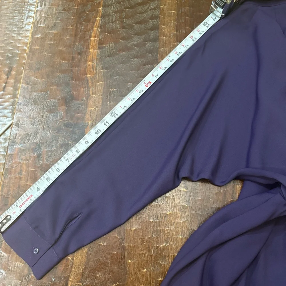 Express Collared Half Button Up Mini Portofino Shirt Dress in Deep Purple